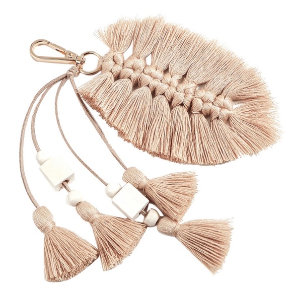 Boho Macrame Tassel Keychain - Picture 2 of 2